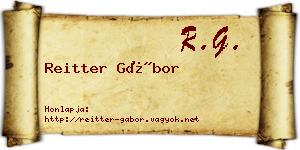 Reitter Gábor névjegykártya